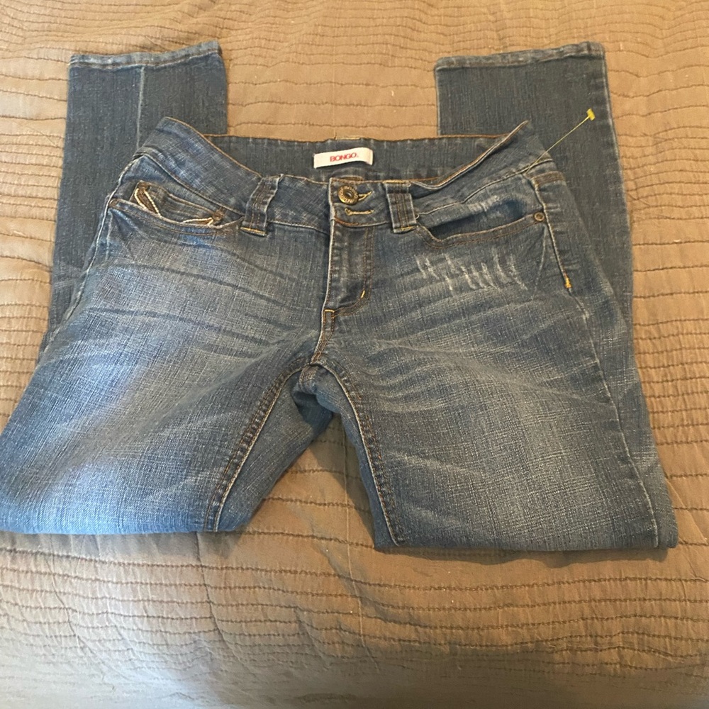 BONGO Blue Skinny Jeans with Distressed Detailing